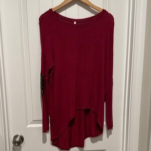 Sage Deep Red Long Sleeve Top